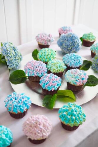 紫陽花のカップケーキ🧁