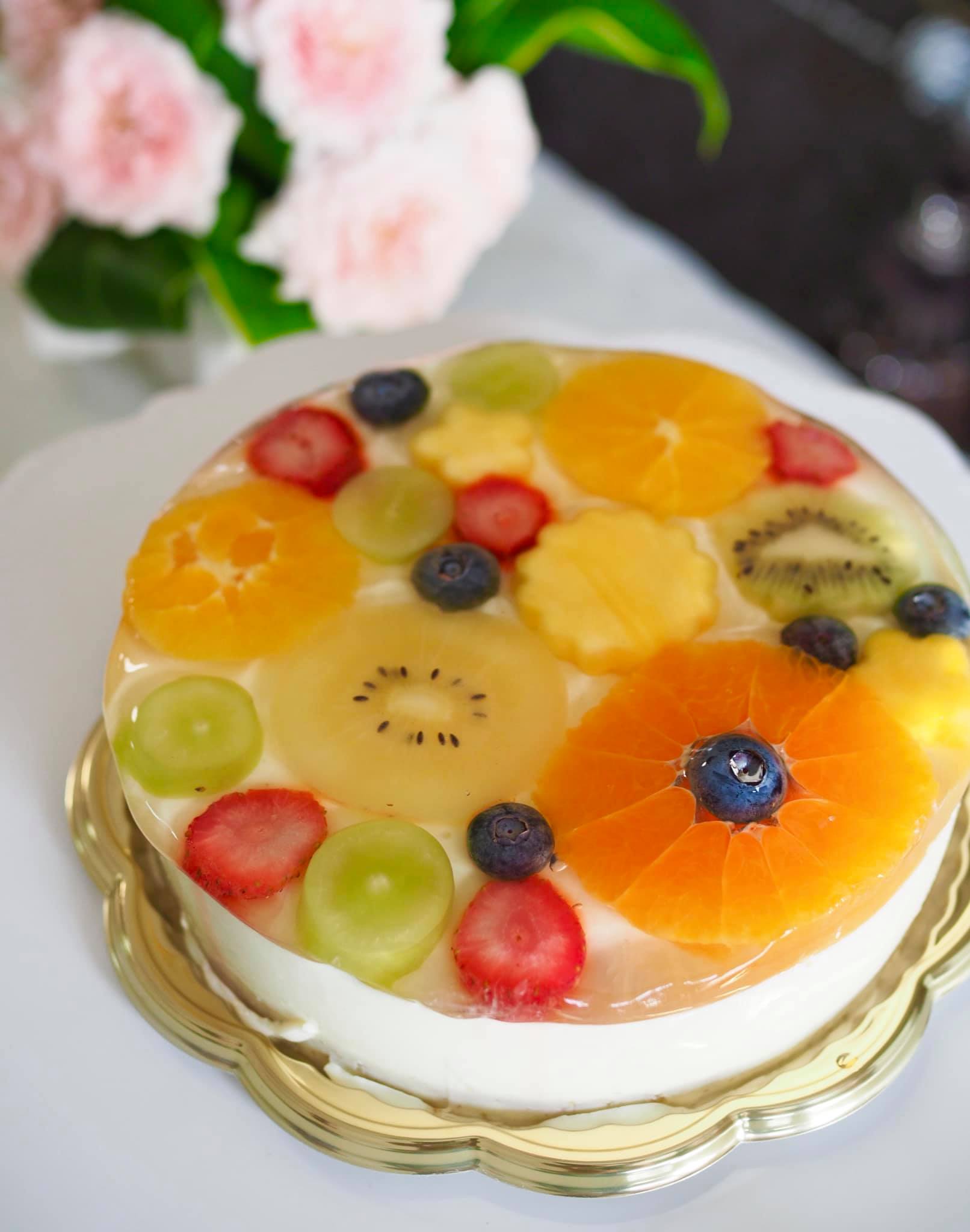 キラキラ水玉ケーキ
